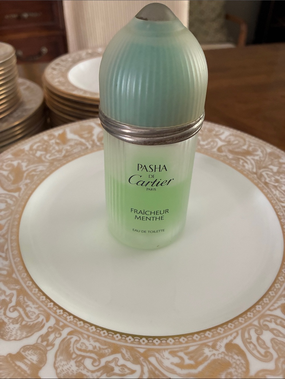 Cartier Fraicheur Mint Green Ribbed Bottle Fragrance